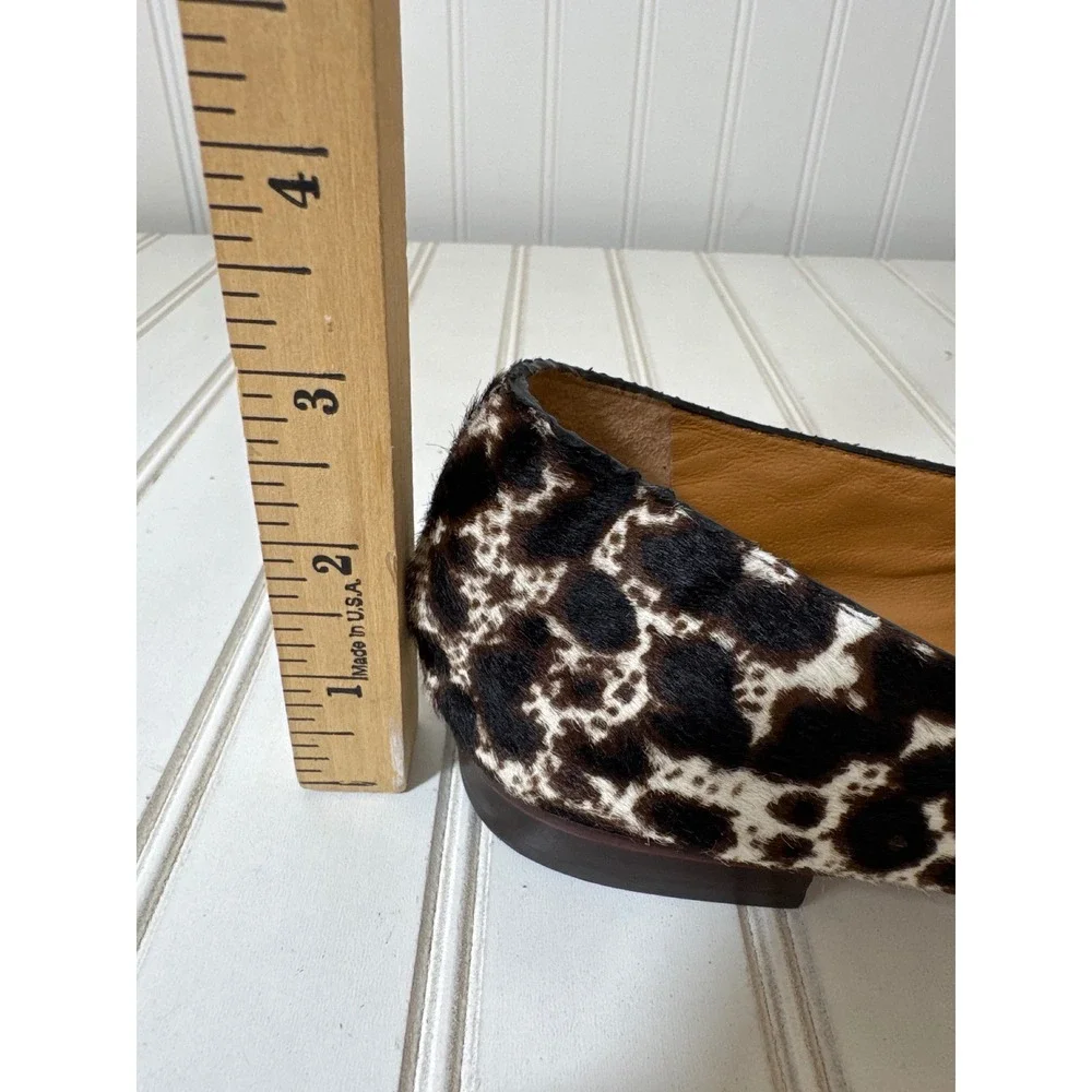 Tory Burch Metal Miller 15 mm Loafers Women 6M Brown Leopard Calf Hair Gold Logo